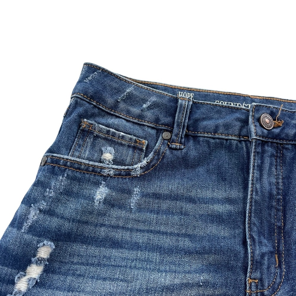 Sound Style Womens 4 26 Med Wash Denim Hope High Rise Vintage Reunion Jean Short - Picture 6 of 14